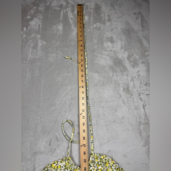 NWT J.Crew X Liberty Eliza’s Yellow White Floral Halter Tie Neck Bikini Top L - Picture 9 of 16